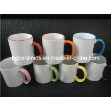 11oz Cor Rim &amp; Handle Mug Sublimação Revestido